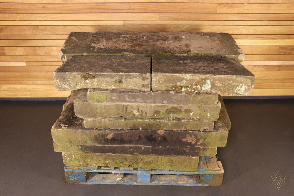 19ft Reclaimed Red Sandstone Flat Tapered Coping Stones WM10164 WillMow Reclamation and