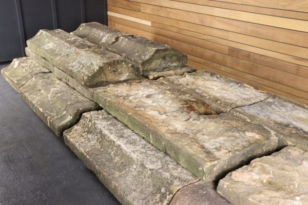 52ft - Ornate 18th Century Gritstone Coping Stones - Image 2