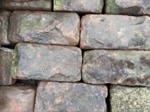 Reclaimed Red Sandstone Pitch Face Building/Walling Stone - WM11373