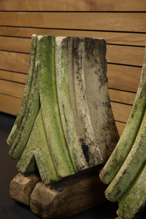 Pair of Ornate Limestone Carved Stone Segments - Image 7