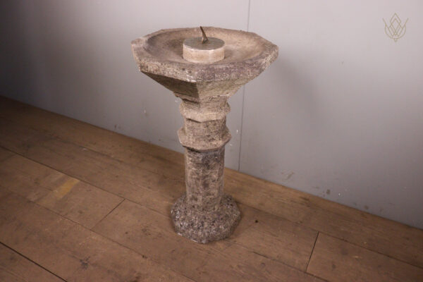 18th Century Limestone Birdbath with Sundial - WM11963
