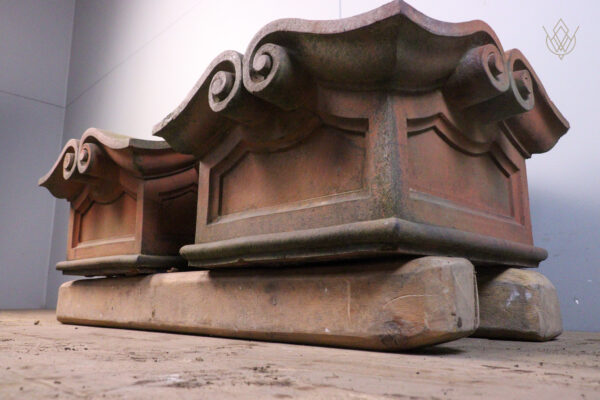 Pair of Ornate Victorian Red Terracotta Pier Caps - WM11944 - Image 5