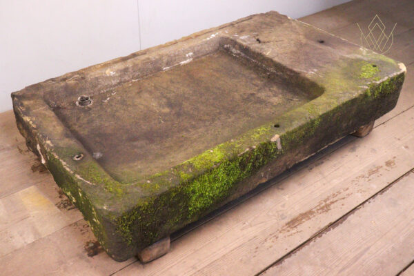 Large 19th Century Stone Sink with Lead Drain Hole - WM11972