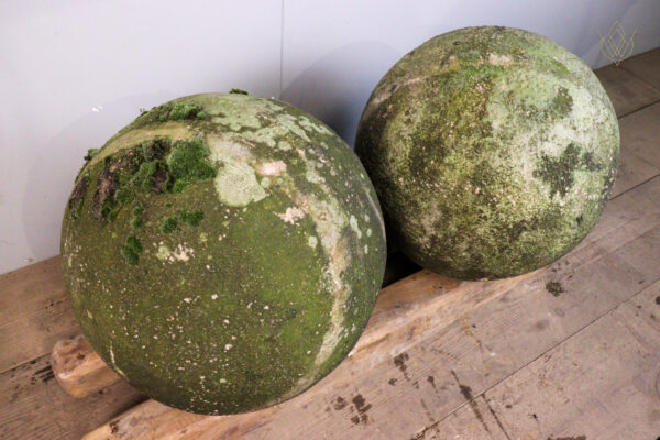 Pair of 18" Diameter 19th Century Stone Balls - WM11917