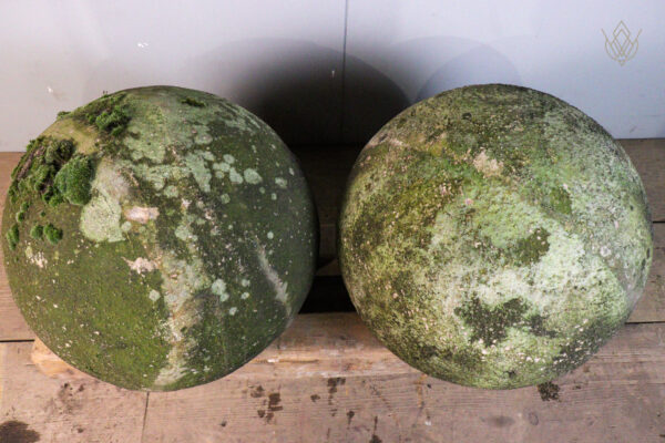 Pair of 18" Diameter 19th Century Stone Balls - WM11917 - Image 2