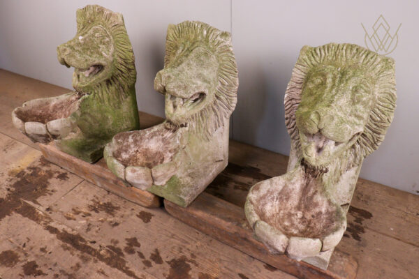 Set of 3 Composition Stone Lion Fountains/Water Spouts - WM11986 - Image 7