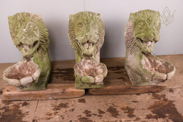Set of 3 Composition Stone Lion Fountains/Water Spouts - WM11986 - Image 6