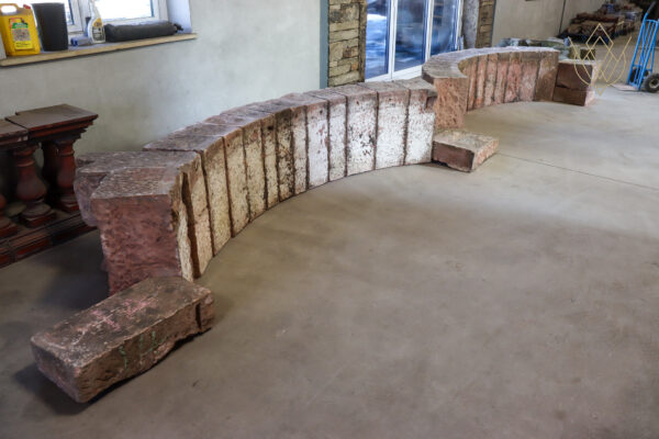 Large 19th Century Red Sandstone Carved Stone Double Archway - WM11989 - Image 2