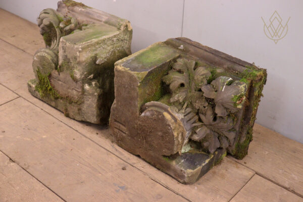 Pair of Ornate Victorian Stone Capitals - WM11999