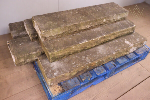 22.8ft - 10"x4" Reclaimed Flat Sandstone Coping Stones - WM12052 - Image 4