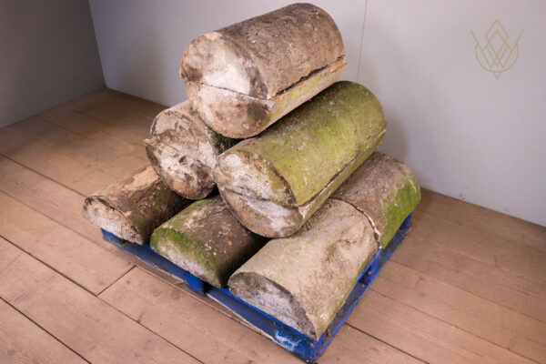 23.7ft - 16"x7.5" Reclaimed Round Top Coping Stones - WM12053