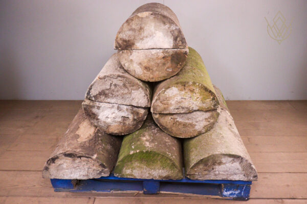 23.7ft - 16"x7.5" Reclaimed Round Top Coping Stones - WM12053 - Image 7