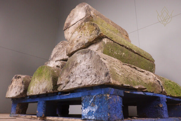 23.7ft - 16"x7.5" Reclaimed Round Top Coping Stones - WM12053 - Image 3