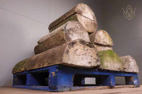 23.7ft - 16"x7.5" Reclaimed Round Top Coping Stones - WM12053 - Image 2