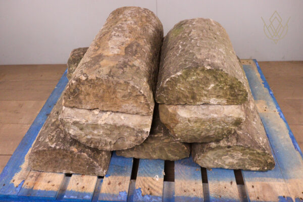 13.9ft - 12" x 5.5" Reclaimed Round Top Coping Stones - WM12054 - Image 5