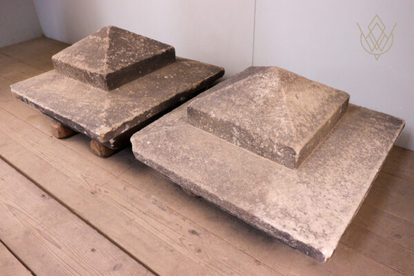 Large Pair of 19th Century Pyramid Stone Pier Caps - WM12061 - Image 8