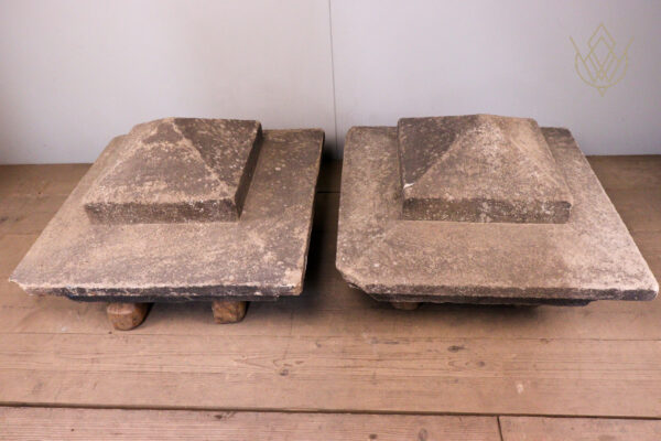 Large Pair of 19th Century Pyramid Stone Pier Caps - WM12061 - Image 7