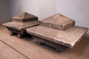 Large Pair of 19th Century Pyramid Stone Pier Caps - WM12061