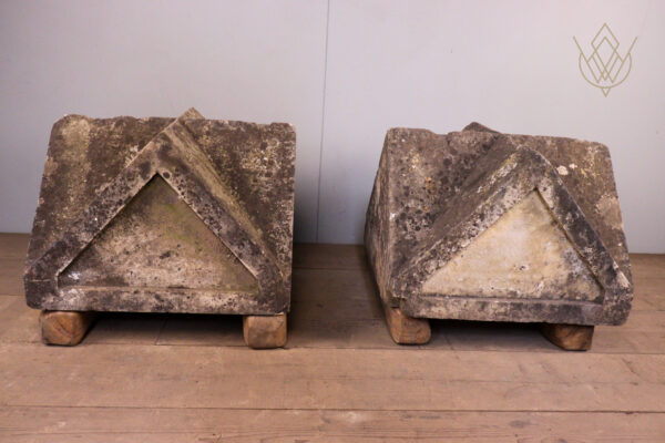 Pair of Limestone 19th Century Pier Caps - WM12066 - Image 7