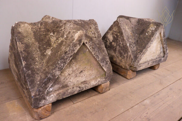Pair of Limestone 19th Century Pier Caps - WM12066 - Image 6