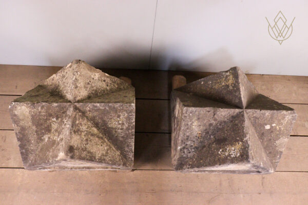 Pair of Limestone 19th Century Pier Caps - WM12066 - Image 5