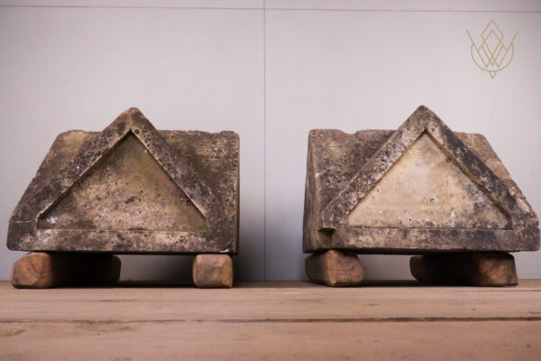 Pair of Limestone 19th Century Pier Caps - WM12066 - Image 3
