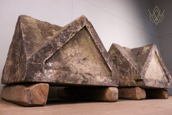 Pair of Limestone 19th Century Pier Caps - WM12066 - Image 2