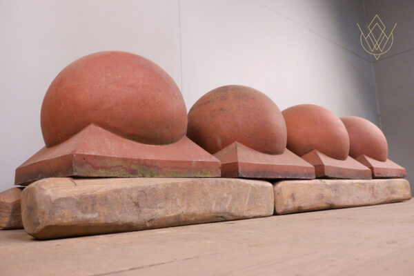Dome Top Victorian Ball Terracotta Pier Caps - WM12067 - Image 3