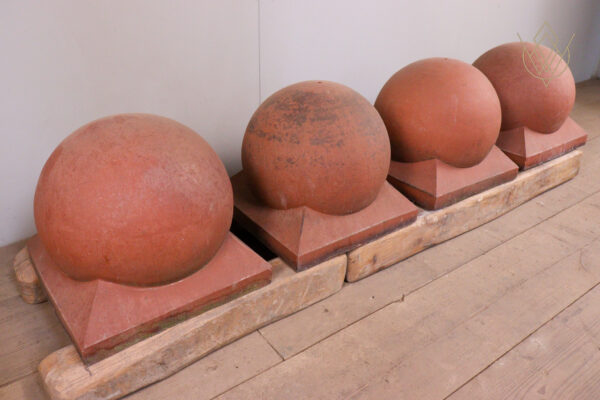 Dome Top Victorian Ball Terracotta Pier Caps - WM12067
