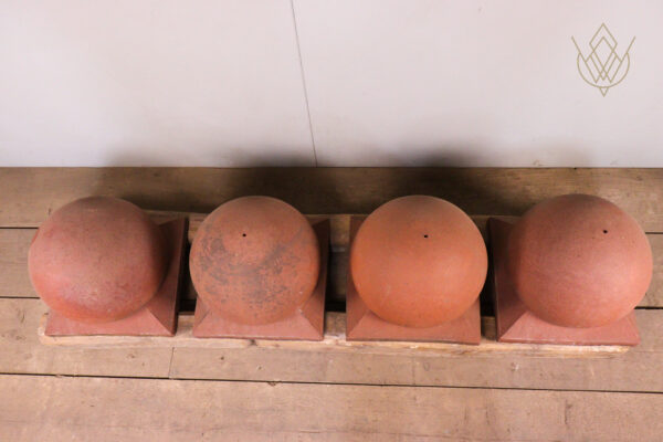 Dome Top Victorian Ball Terracotta Pier Caps - WM12067 - Image 2