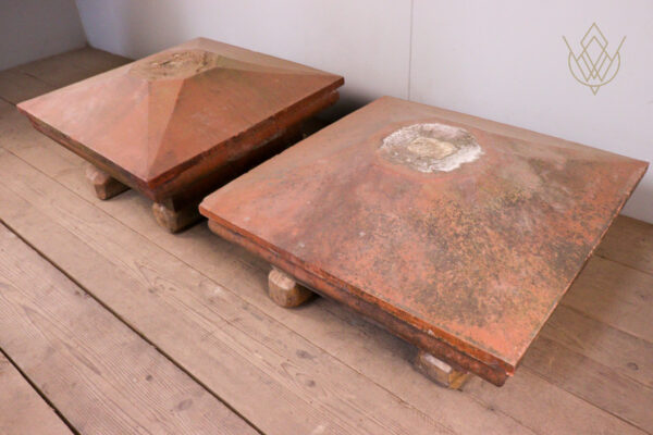 Large Pair of Victorian Red Terracotta Pier Caps - WM12068 - Image 2