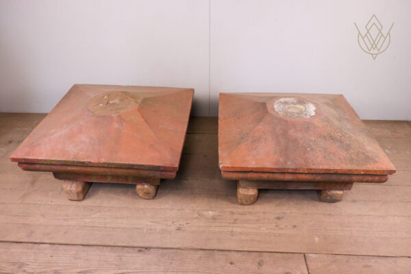 Large Pair of Victorian Red Terracotta Pier Caps - WM12068 - Image 6
