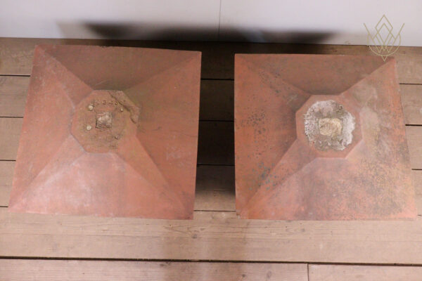Large Pair of Victorian Red Terracotta Pier Caps - WM12068 - Image 4