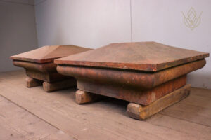 Large Pair of Victorian Red Terracotta Pier Caps - WM12068