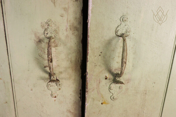 Pair of Wide Board Industrial Wooden Doors on Wrought Iron Hinges - WM12069 - Image 2