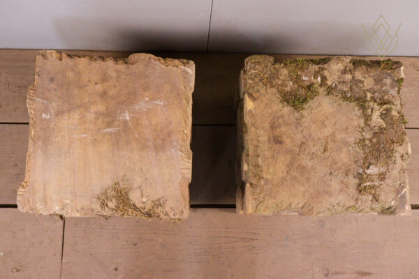 Pair of Carved Stone Log Effect Plinth Bases - WM12072 - Image 4