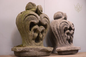 Pair of 18th Century Gritstone Carved Stone Finials - WM12074