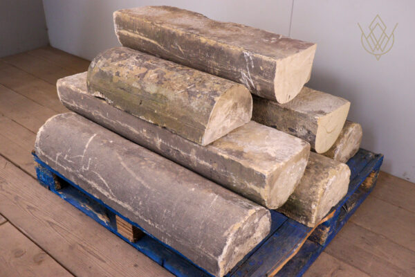 24ft - 10.75"x7.25" Round Top Sandstone Copings Stones - WM12089