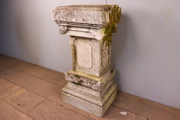 Large Ornate Limestone Plinth Stone - WM12096
