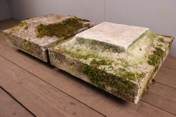 Large Pair of Limestone Pillar Tops/Pier Caps - WM12102