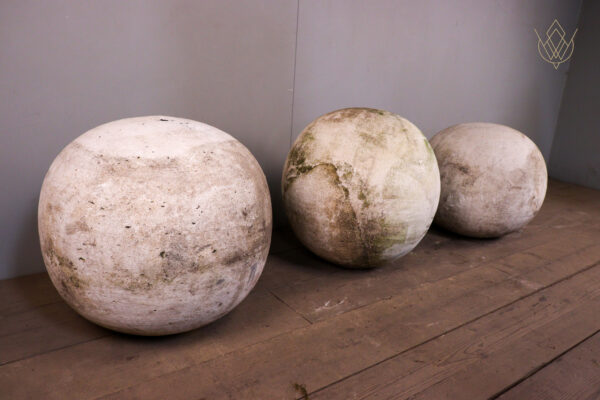 Set of 3 Carved Stone 19th Century Limestone Balls - WM12104 - Image 7