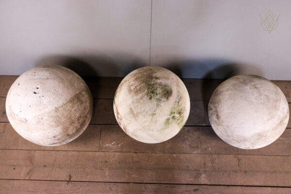 Set of 3 Carved Stone 19th Century Limestone Balls - WM12104 - Image 6