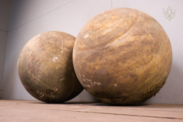 Large Pair of 24" Diameter Stone Balls - WM12105