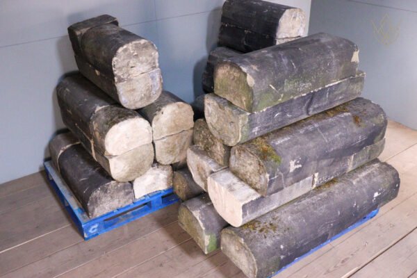 10" x 6" - 19th Century Round Top Sandstone Coping Stones - WM12107