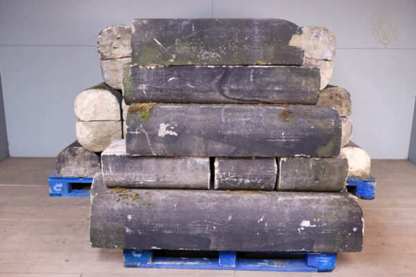 10" x 6" - 19th Century Round Top Sandstone Coping Stones - WM12107 - Image 4