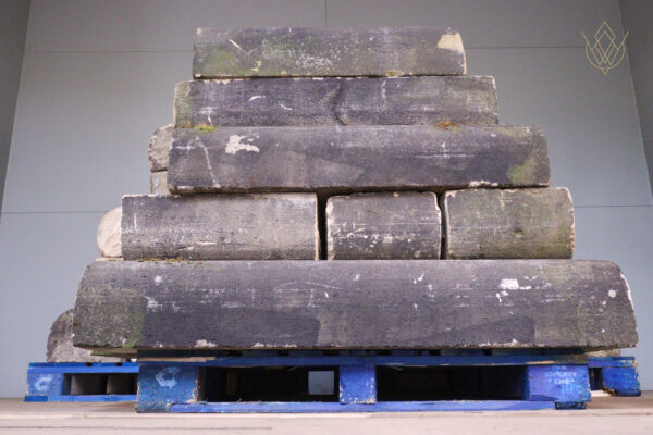 10" x 6" - 19th Century Round Top Sandstone Coping Stones - WM12107 - Image 2