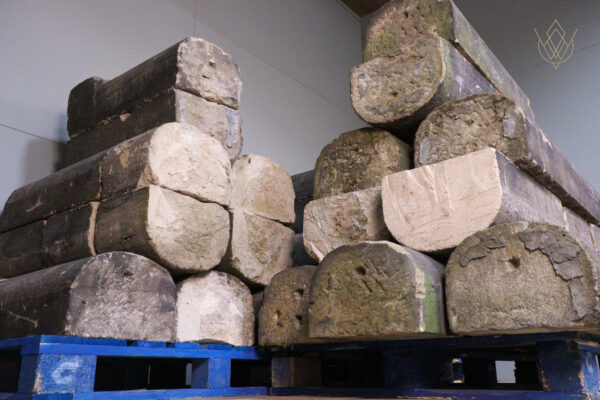 10" x 6" - 19th Century Round Top Sandstone Coping Stones - WM12107 - Image 12