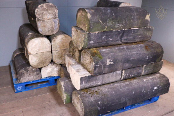 10" x 6" - 19th Century Round Top Sandstone Coping Stones - WM12107 - Image 11