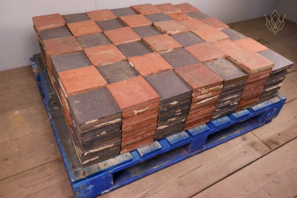 413 - 6"x6" Blue & Red Victorian Quarry Tiles - WM12116 - Image 4