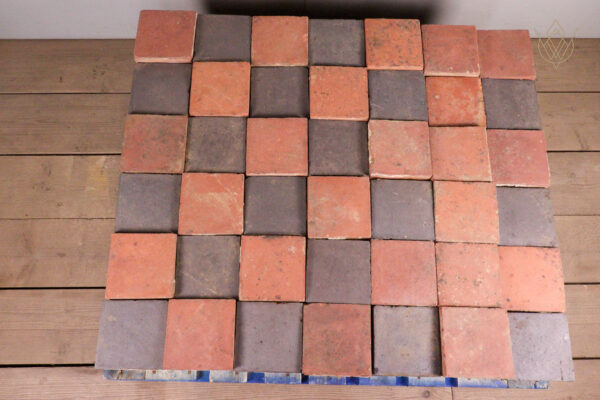413 - 6"x6" Blue & Red Victorian Quarry Tiles - WM12116 - Image 3